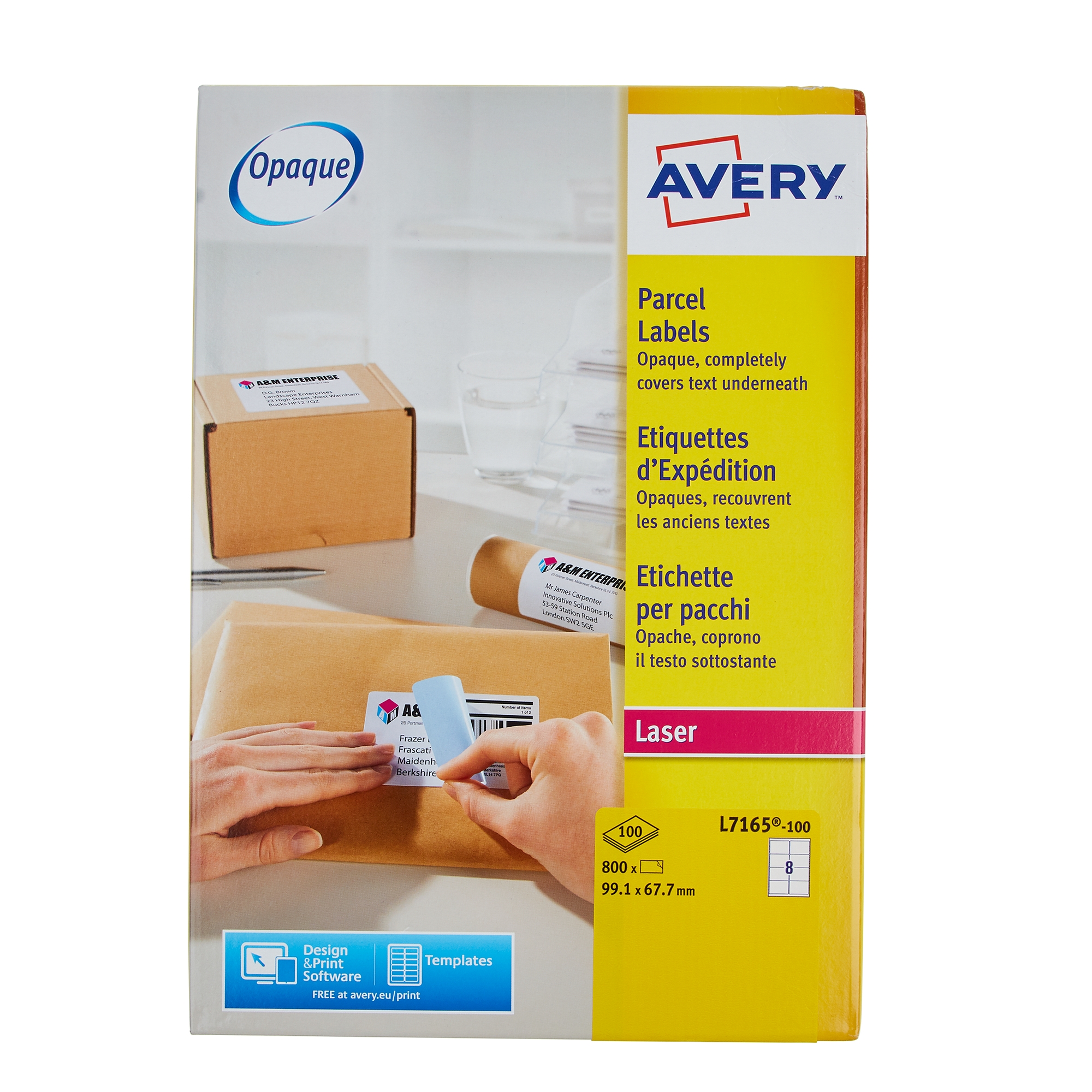 White Avery Jam-Free Quick PEEL Labels - Box of 100 Sheets